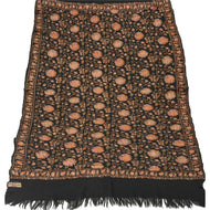 Sanskriti Vintage Black Woolen Shawl Hand Embroidered Ari Work Stole Scarf