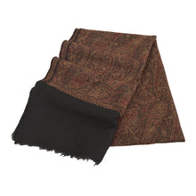 Load image into Gallery viewer, Sanskriti Vintage Woolen Black Reversible Shawl Woven Long Stole Throw Scarf
