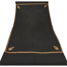 Load image into Gallery viewer, Sanskriti Vintage Black Woolen Shawl Handmade Suzani Work Throw Stole Scarf

