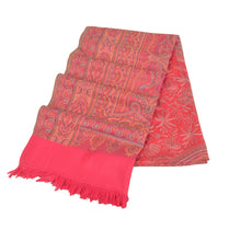 Load image into Gallery viewer, Sanskriti Vintage Pink Woolen Shawl Handmade Woven Ari Work Stole Throw Scarf

