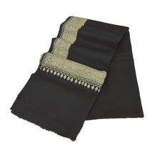 Load image into Gallery viewer, Sanskriti Vintage Long Shawl Off Black Handmade Ari Work Woolen Throw Stole
