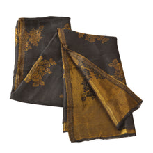 Load image into Gallery viewer, Sanskriti New Black Fine Wool Moonlight (Zari) Shawl Woven Work Long Stole Scarf
