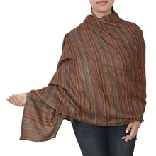 Load image into Gallery viewer, Sanskriti New Pure Fine Wool Shawl Woven Work Long Stole Wrap Soft Scarf 80x30
