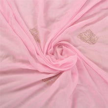 Load image into Gallery viewer, Sanskriti New Pink Pure Fine Wool Shawl Handmade Stone Work Long Stole Scarf
