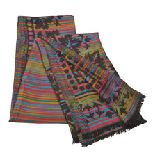 Load image into Gallery viewer, Sanskriti New Wool Blended Shawl Woven Work Long Stole Wrap Soft Scarf 80x29

