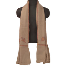 Load image into Gallery viewer, Sanskriti Vintage Brown 100% Pure Woolen Shawl Handmade Suzani Long Stole Scarf
