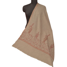 Load image into Gallery viewer, Sanskriti Vintage Brown 100% Pure Woolen Shawl Handmade Suzani Long Stole Scarf
