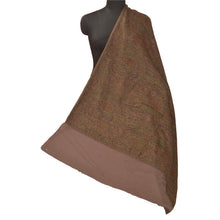 Load image into Gallery viewer, Sanskriti Vintage Brown 100% Pure Woolen Shawl Long Woven Scarf Throw Stole
