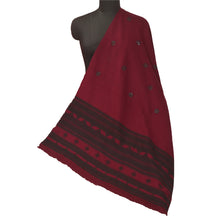 Load image into Gallery viewer, Sanskriti Vintage Black 100% Pure Woolen Woven Kutch Shawl Long Throw Stole

