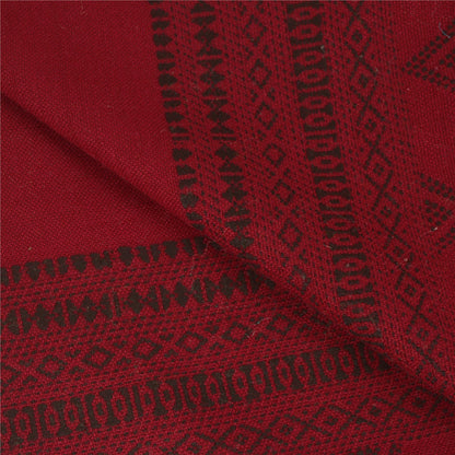 Sanskriti Vintage Black 100% Pure Woolen Woven Kutch Shawl Long Throw Stole