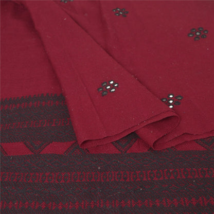 Sanskriti Vintage Black 100% Pure Woolen Woven Kutch Shawl Long Throw Stole