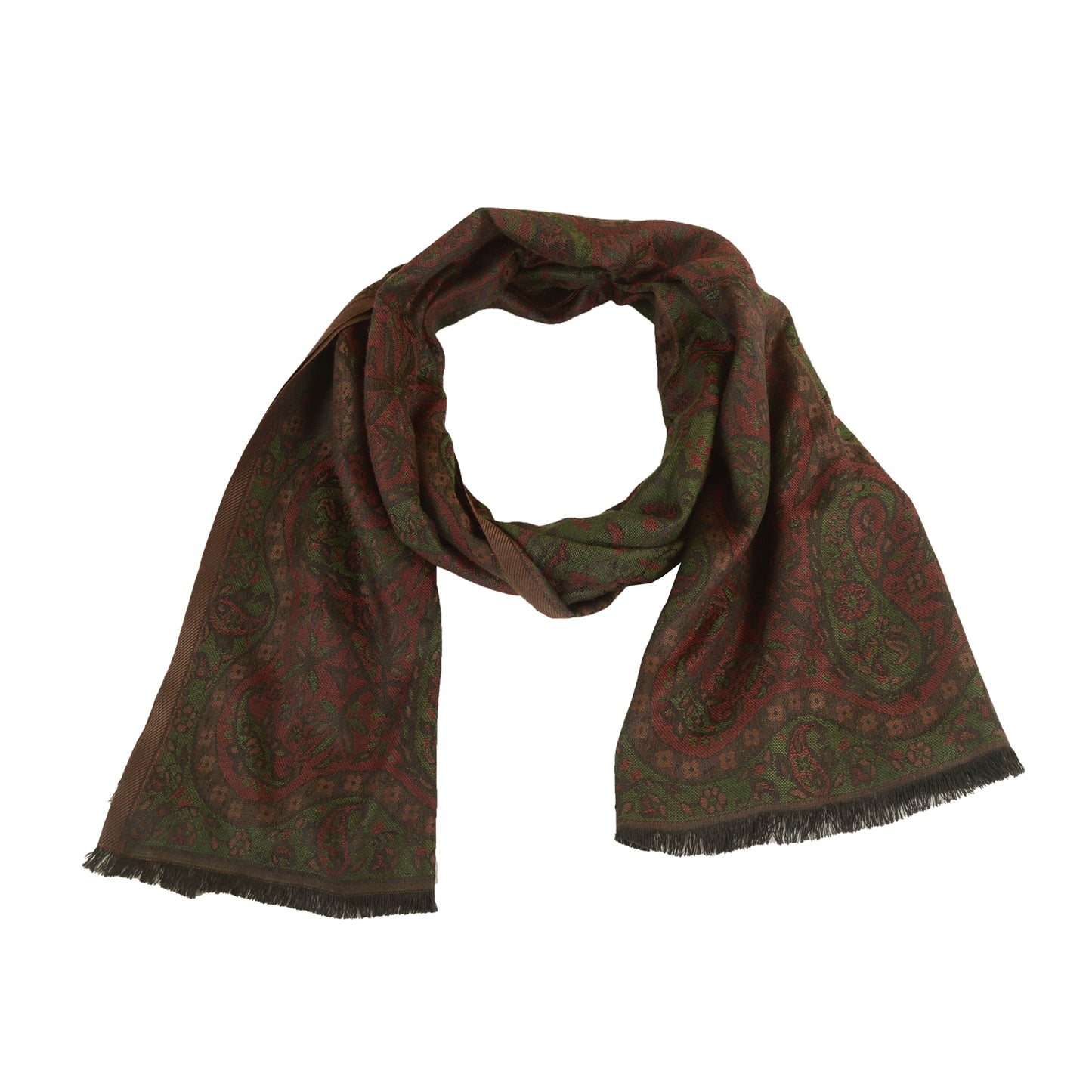 Sanskriti Vintage Dark Red Viscose Reversible Shawl Woven Long Throw Stole