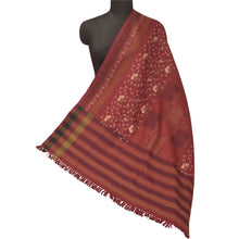 Load image into Gallery viewer, Sanskriti Vintage Rusty Orange Woolen Shawl Embroidered Woven Long Throw Stole
