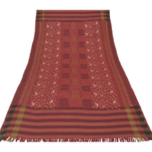 Load image into Gallery viewer, Sanskriti Vintage Rusty Orange Woolen Shawl Embroidered Woven Long Throw Stole
