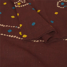 Load image into Gallery viewer, Sanskriti Vintage Dark Brown Pure Woolen Shawl Bandhani Work Long Throw Stole
