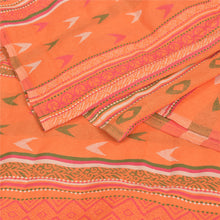 Load image into Gallery viewer, Sanskriti Vintage Orange Viscose Shawl Woven Long Throw Floral Stole
