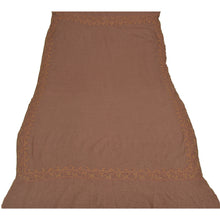 Load image into Gallery viewer, Sanskriti Vintage Brown 100% Pure Woolen Shawl Handmade Suzani Long Throw Stole
