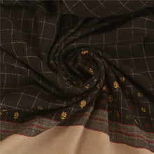 Load image into Gallery viewer, Sanskriti Vintage Black 100% Pure Woolen Shawl Handmade Suzani Long Throw Stole
