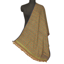 Load image into Gallery viewer, Sanskriti Vintage Long Shawl Blue Woven VIscos Throw Flroal Wrap Soft Stole

