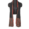 Sanskriti Vintage Long Pure Woolen Black Shawl Woven Scarf Throw Soft Stole