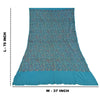 Sanskriti Vintage Long Blue Pure Woolen Shawl Hand-Woven Scarf Throw Stole