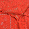 Sanskriti Vintage Long Red Pure Woolen Shawl Handmade Ari Work Scarf Stole