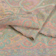 Sanskriti Vintage Long 100% Pure Woolen Shawl Woven Scarf Throw Soft Stole
