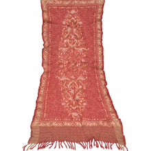 Load image into Gallery viewer, Sanskriti Vintage Long Red Pure Woolen Shawl Handmade Ari Work Scarf Stole
