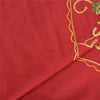 Sanskriti Vintage Long Red Woolen Shawl Hand Embroidered Ari Work Scarf Stole