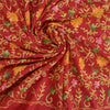 Sanskriti Vintage Long Red Woolen Shawl Hand Embroidered Ari Work Scarf Stole