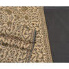 Sanskriti Vintage Long Ivory Woolen Shawl Woven Scarf Throw Soft Floral Stole