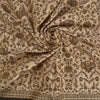 Sanskriti Vintage Long Ivory Woolen Shawl Woven Scarf Throw Soft Floral Stole