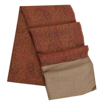 Load image into Gallery viewer, Sanskriti Vintage Long Brown Pure Woolen Shawl Woven Scarf Throw Soft Stole
