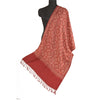 Sanskriti Vintage Long Red Pure Woolen Shawl Handmade Ari Work Scarf Stole