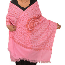 Load image into Gallery viewer, SANSKRITI NEW HAND EMBROIDERED WOOLEN SHAWL SCARF STOLE SUZANI WORK
