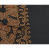 Sanskriti Vintage Long Black Pure Woolen Shawl Woven Scarf Throw Soft Stole