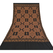 Load image into Gallery viewer, Sanskriti Vintage Long Black Pure Woolen Shawl Woven Scarf Throw Soft Stole
