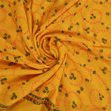 Load image into Gallery viewer, Sanskriti Vintage Long Pure Woolen Yellow Shawl Handmade Suzani Scarf Stole
