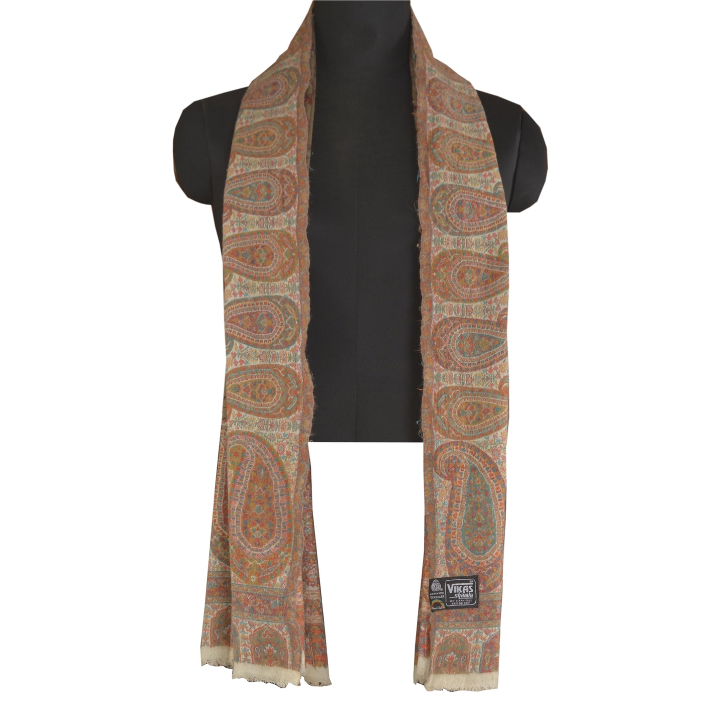 Sanskriti Vintage Long Blend Silk Brown Shawl Embroidered Suzani Woven Stole