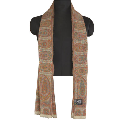 Sanskriti Vintage Long Blend Silk Brown Shawl Embroidered Suzani Woven Stole
