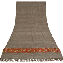 Load image into Gallery viewer, Sanskriti Vintage Long Gray 100% Pure Woolen Kullu Shawl Hand Woven Scarf Stole

