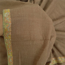 Load image into Gallery viewer, Sanskriti Vintage Long Pure Woolen Brown Shawl Handembroidery Suzani Scarf Stole
