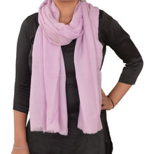 Load image into Gallery viewer, SANSKRITI NEW PURE PASHMINA SHAWL SCARF STOLE SOLID PASTEL WARM INDIAN PURPLE
