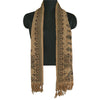 Sanskriti Vintage Long Pure Cotton Brown Shawl Block Printed Scarf Throw Stole