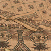 Sanskriti Vintage Long Pure Cotton Brown Shawl Block Printed Scarf Throw Stole