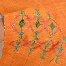 Load image into Gallery viewer, Sanskriti Vintage Long Orange Pure Cotton Shawl Hand Embroidered Scarf Stole
