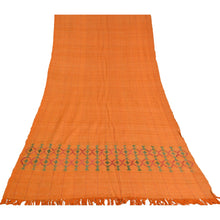 Load image into Gallery viewer, Sanskriti Vintage Long Orange Pure Cotton Shawl Hand Embroidered Scarf Stole
