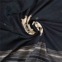 Load image into Gallery viewer, Sanskriti Vintage Long Blue Pure Woollen Shawl Hand Embroidered Woven Stole
