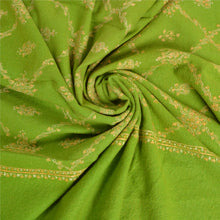 Load image into Gallery viewer, Sanskriti Vintage Long Pure Woollen Green Shawl Handmade Suzani Scarf Stole
