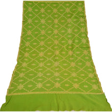 Load image into Gallery viewer, Sanskriti Vintage Long Pure Woollen Green Shawl Handmade Suzani Scarf Stole
